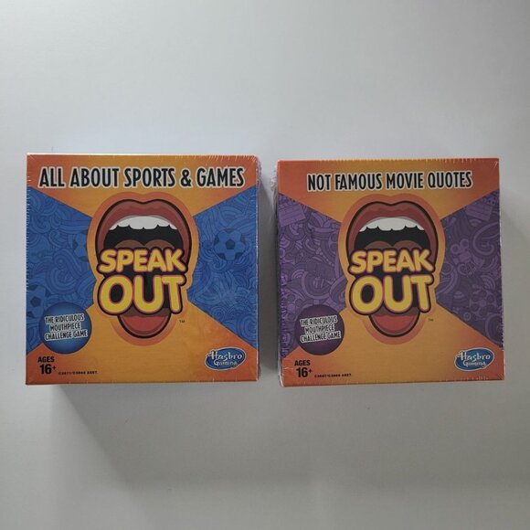 Hasbro Speak Out Game Expansion Packs Two Sealed Sports Movie Quotes Cards Gift - Picture 1 of 8